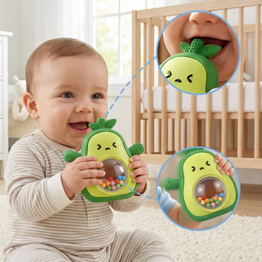 Baby Food Game - Avocado Baby Teether Food Grade Silicone