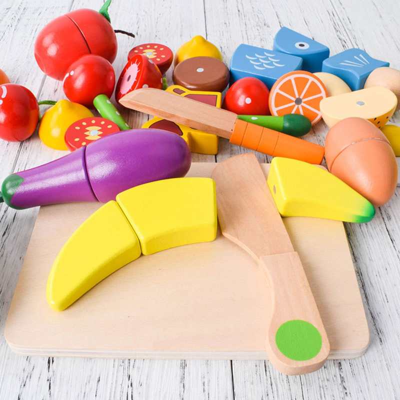 1 Bộ Đồ Chơi Gỗ Từ Cắt Trái Câ - đánh giá và giá Baby Food Game