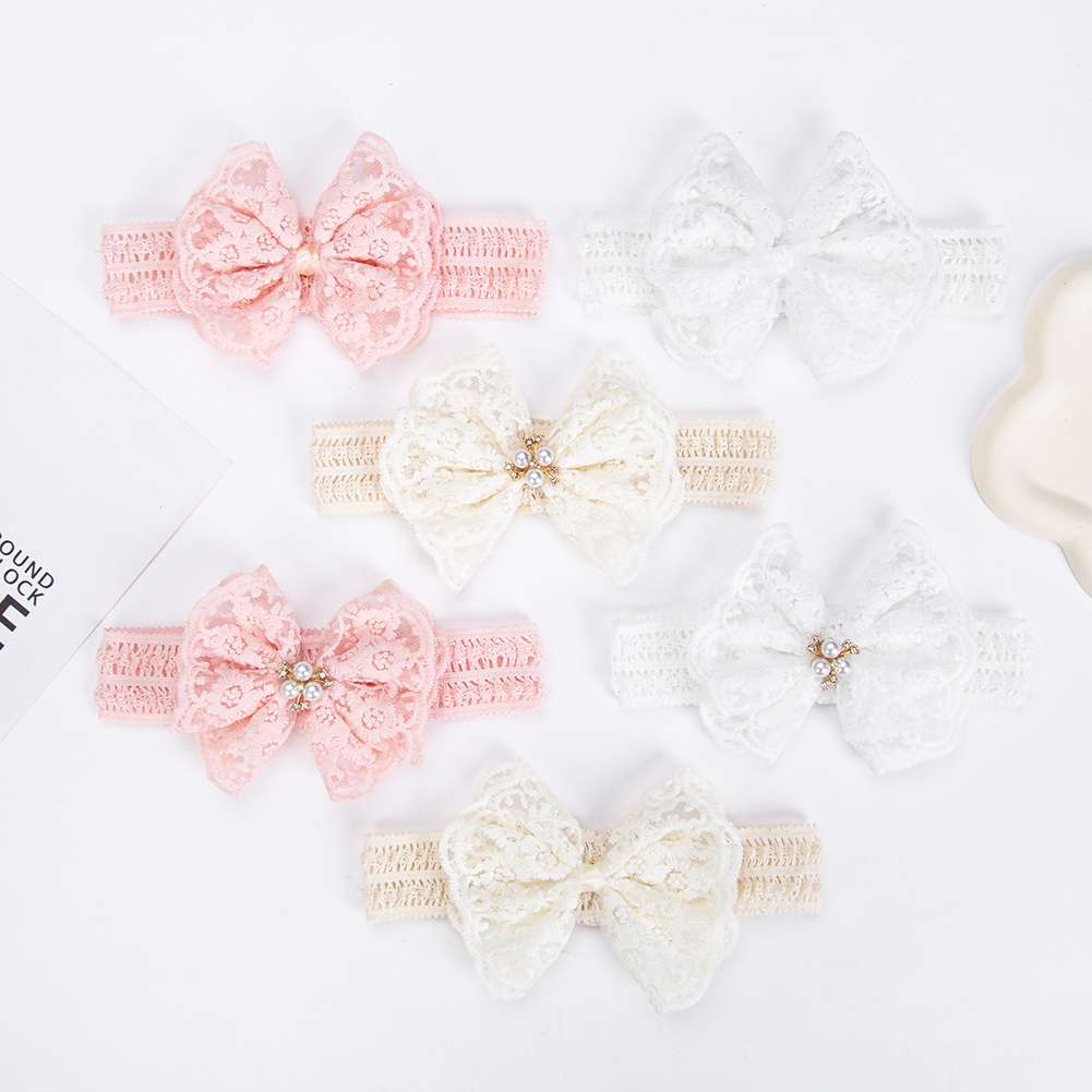 Cream Lace Baby Headbands for  - đánh giá và giá Baby Food Jelly