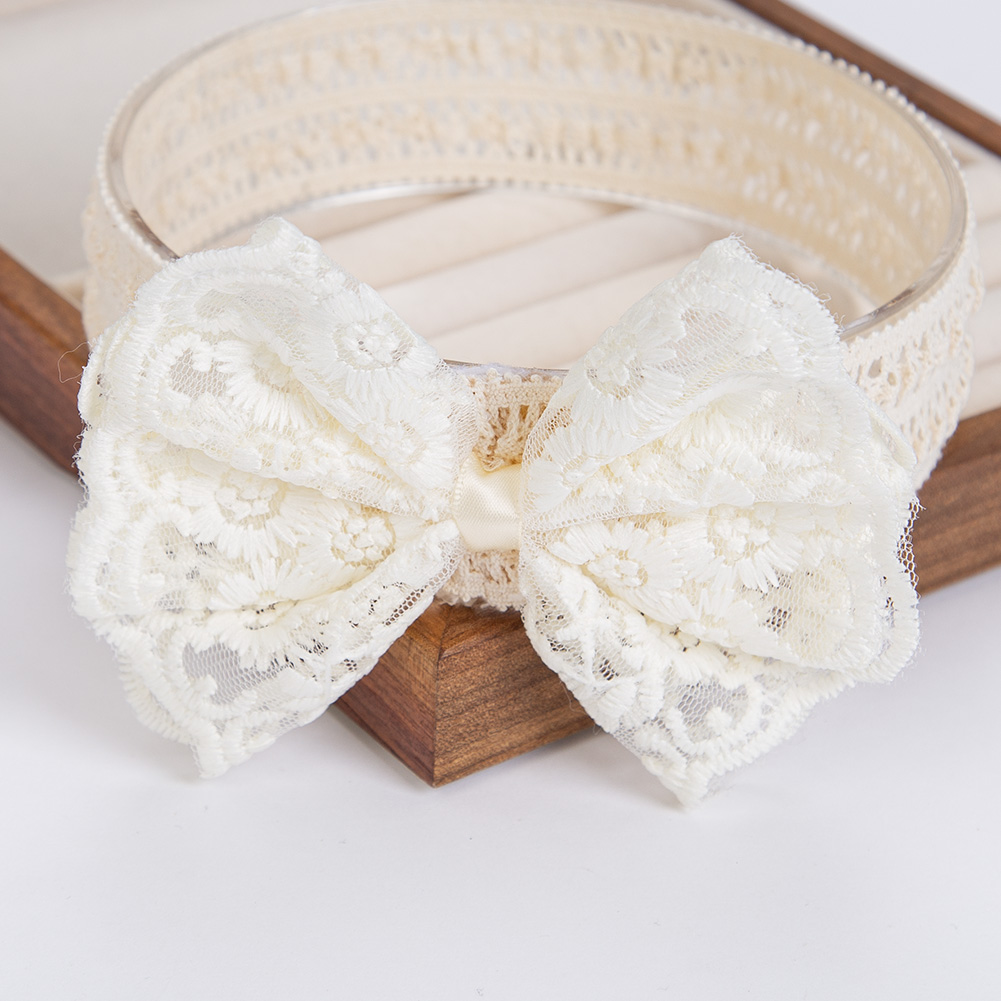 Cream Lace Baby Headbands for  - đánh giá và giá Baby Food Jelly