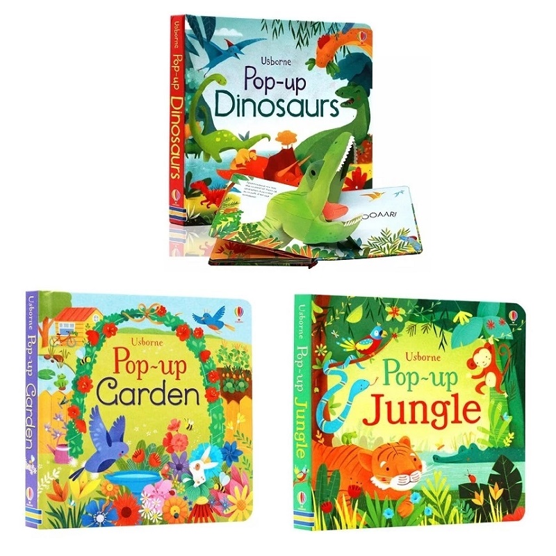Usborne Pop Up Dinosaurs/Jungl - đánh giá và giá Baby Food Book