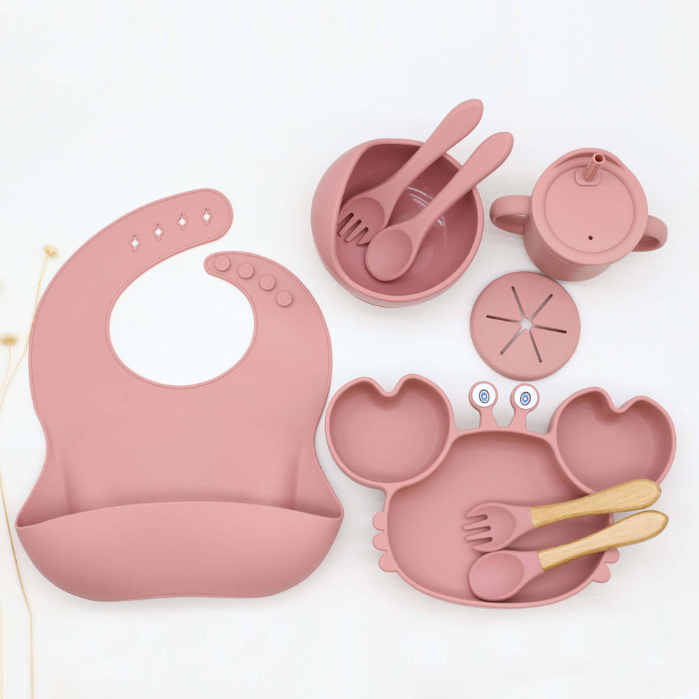 9pcs cartoon crab plates and b - đánh giá và giá Snack Cup Toddler