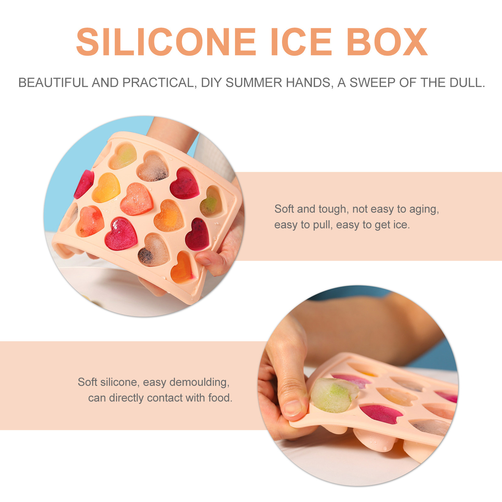 Heart Shape Silicone Ice Tray  - đánh giá và giá Baby Food Jelly